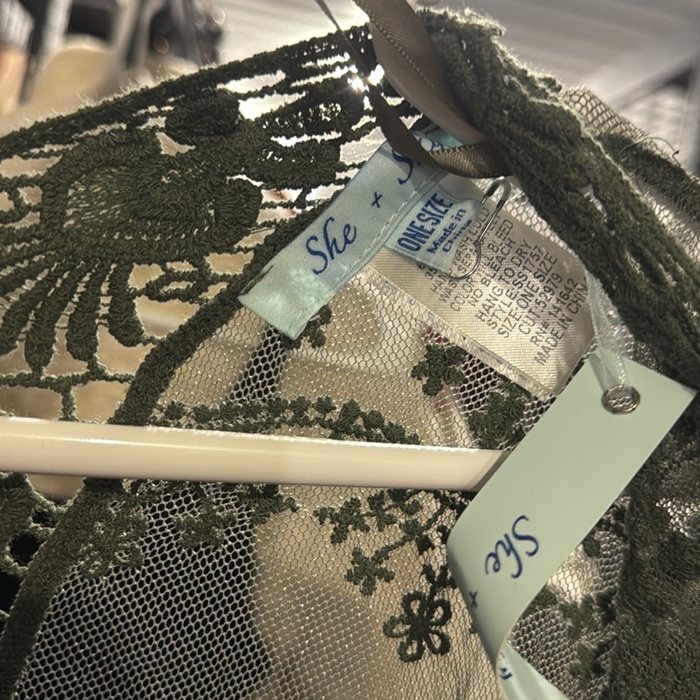 Elegant Green Lace Kimono NWT - Picture 3 of 4